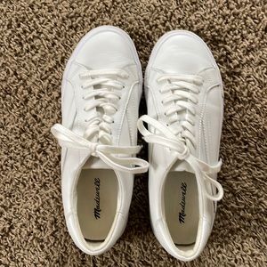 Madewell Sidewalk Low-top Sneaker, White Leather, sz 8.5